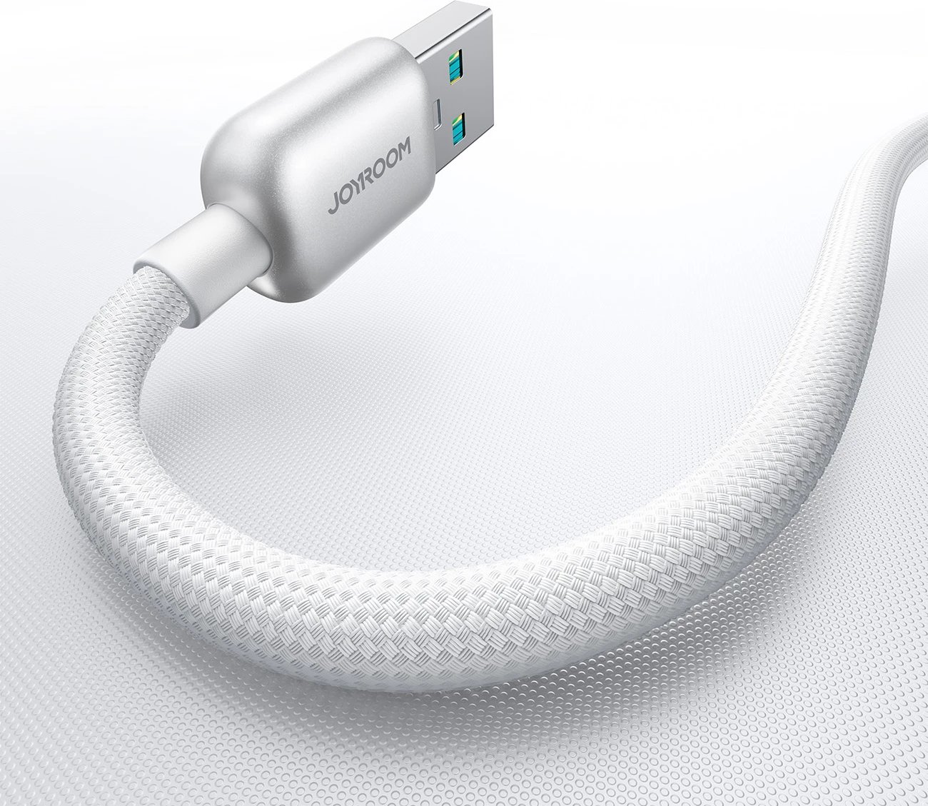 Kabllo USB-A në USB-C Joyroom S-A55 StarFlight 66W 1.2 m me LED, e bardhë