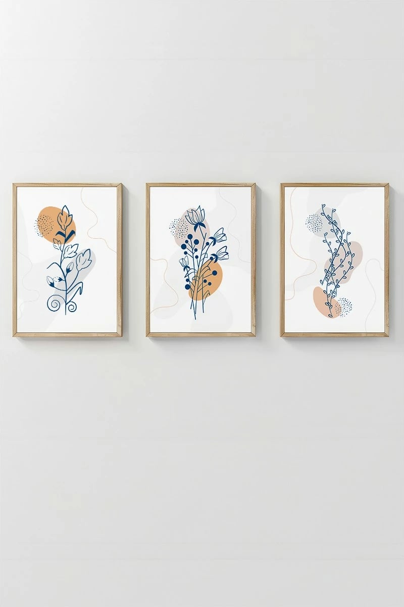 Pikturë dekorative me kornizë (3 copë), Wallity, 3Dartsohoset119