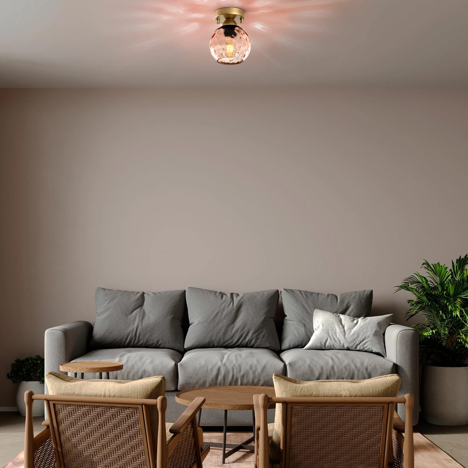 Llambë tavani Opviq Benek, rozë dhe e zezë, 15x15x18cm