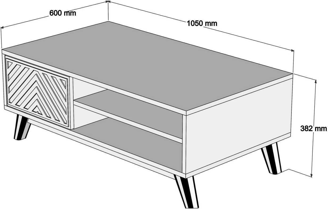 Tavolinë kafeje Skye Decor, ngjyrë arre, Inci
