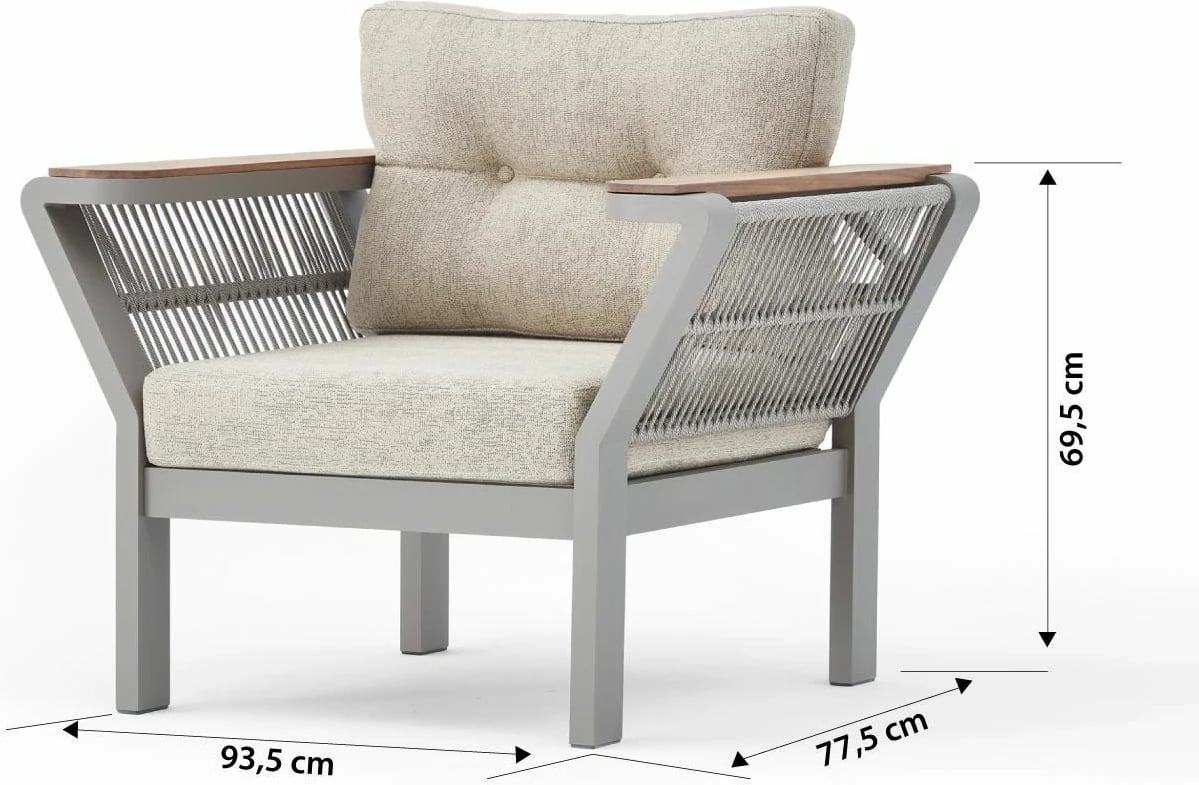 Set lounge për kopsht Skye Decor, Vicenza, ngjyrë kapuçino