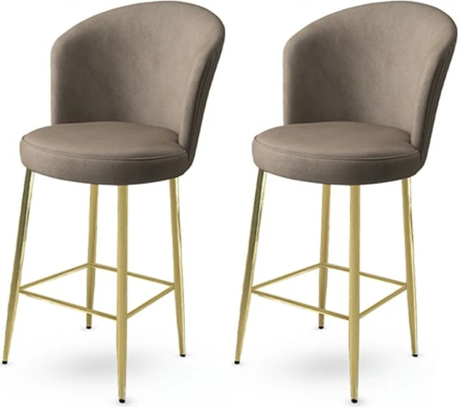 Set karrigesh për bar (2 copë), Hanah Home, Alte, kapuçino, ari