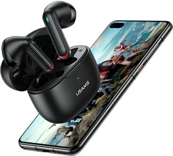 Kufje TWS USAMS NX10 Series, Bluetooth 5.2, mikrofon i dyfishtë, e zezë