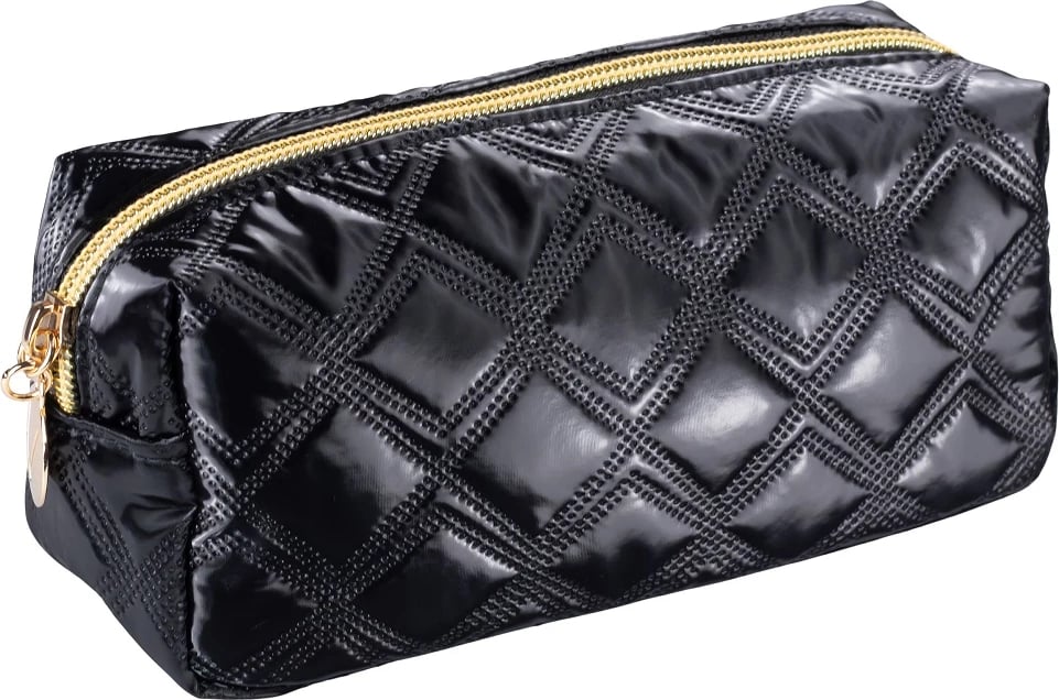 Çantë kozmetike Inter Vion Gold & Black Quilted për femra, e zezë, 1 copë