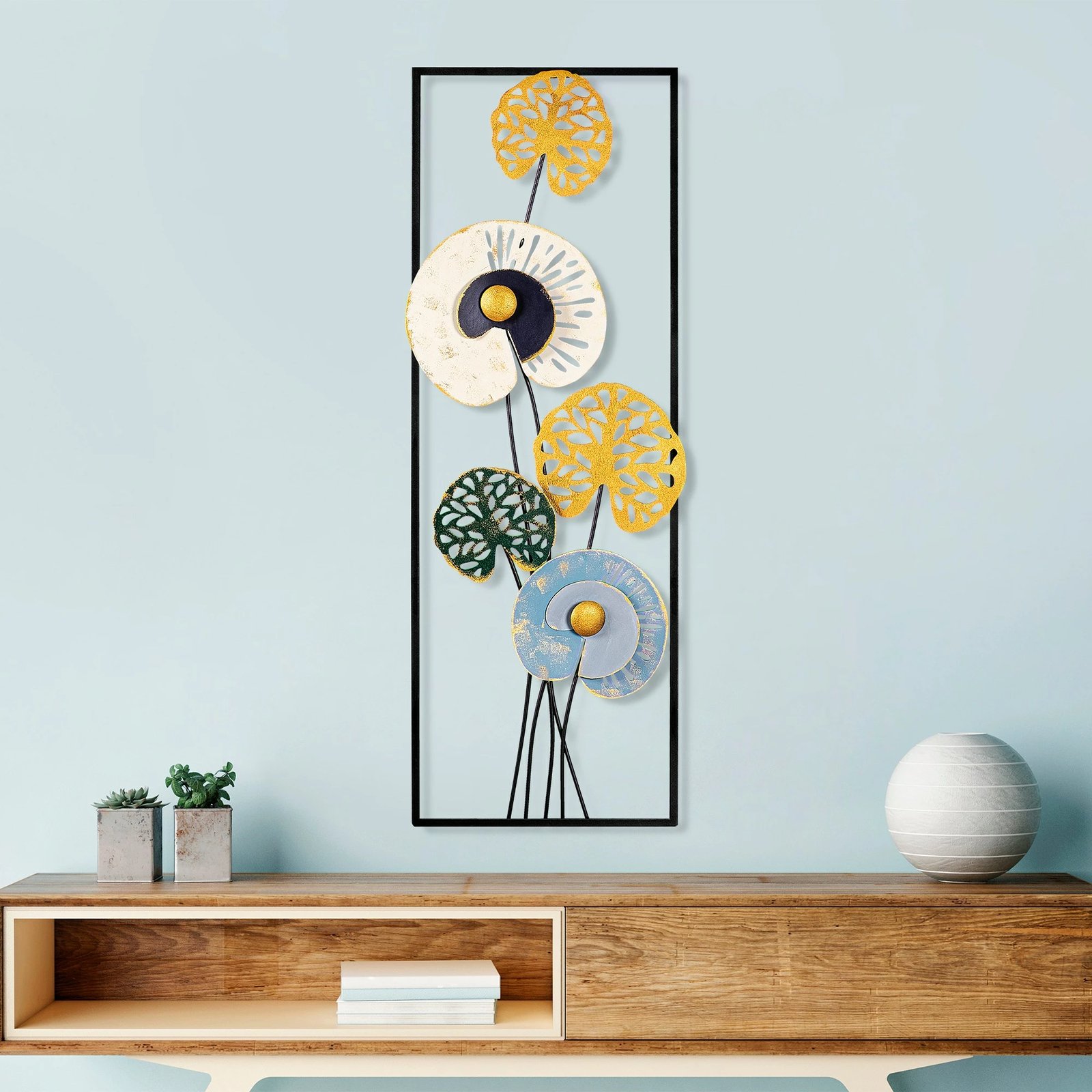 Aksesor dekorativ metalik për mur, Wallity, Grape Vine 3 (3), shumëngjyrësh, 32x90x4cm