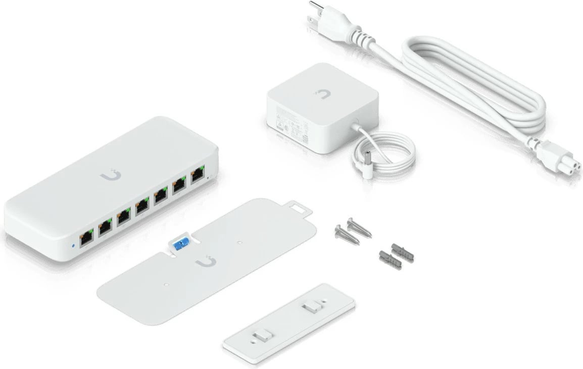 Switch Ubiquiti Ultra 60W, 8 porta, Gigabit, Managed, PoE, i bardhë