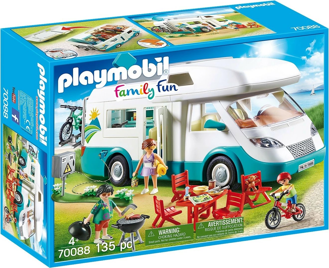 Set lodrash Playmobil Family Fun 70088, makinë kampingu me figura dhe aksesorë