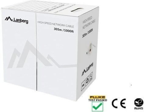 Kabllo rrjeti Lanberg LCU5-12CU-0305-B, 305m, Blu