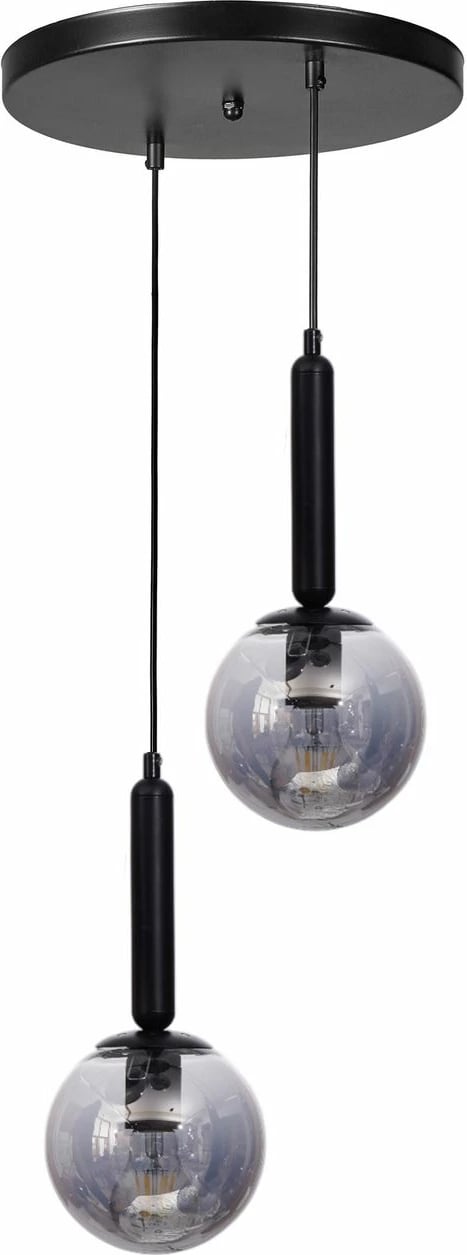 Llambë tavani Opviq, 9059-2, metal dhe xham, ngjyrë gri e zezë