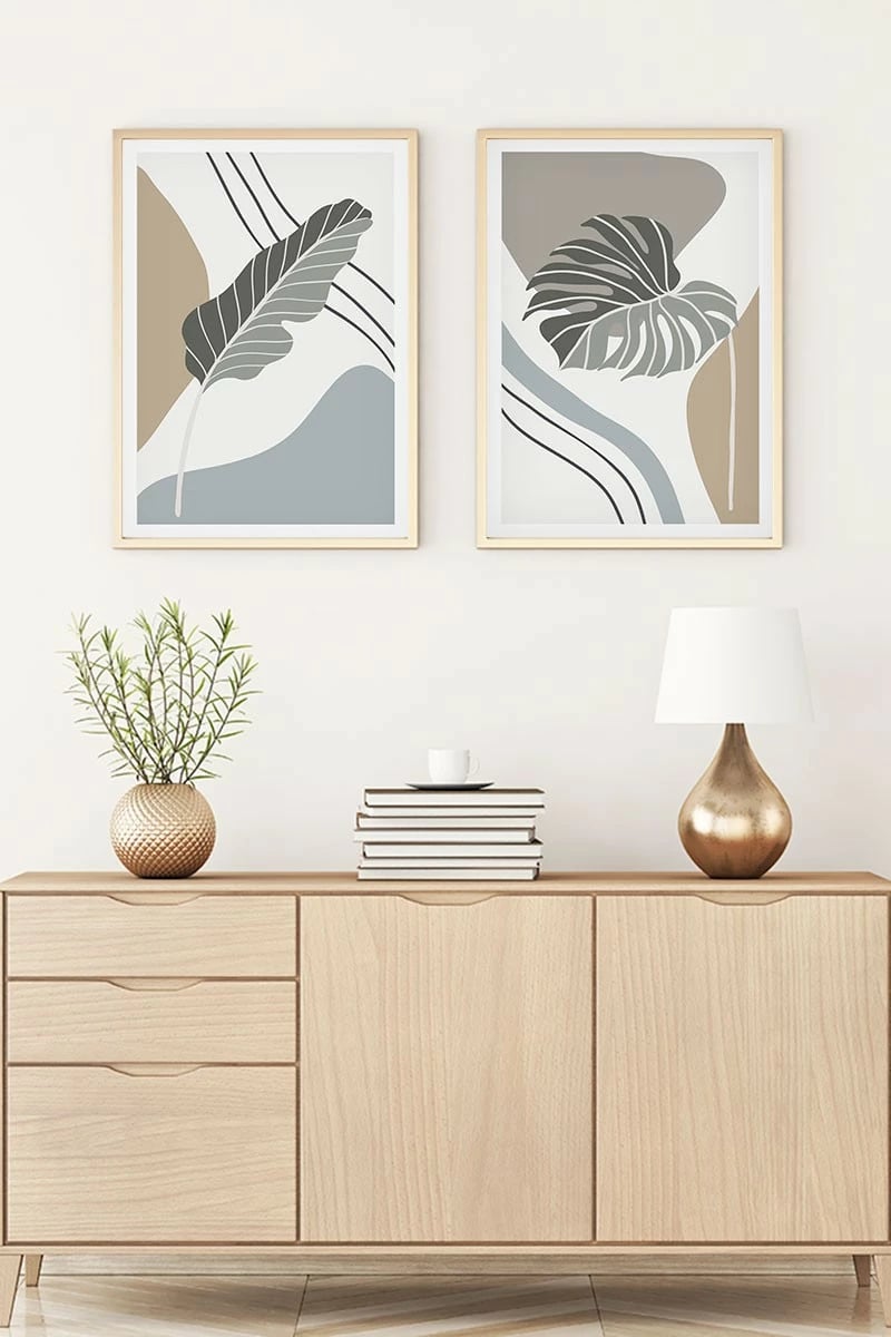 Piktura dekorative me kornizë, MDF, 2 copë, Wallity, Huhu119, 20x30cm