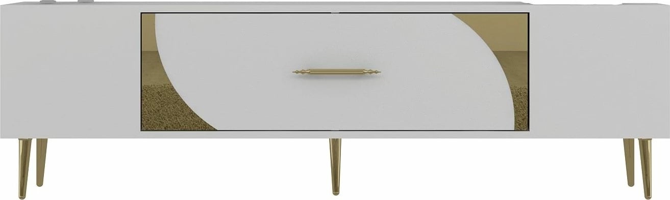 Komodë për TV, Skye Decor, e bardhë dhe ari, Dekop2
