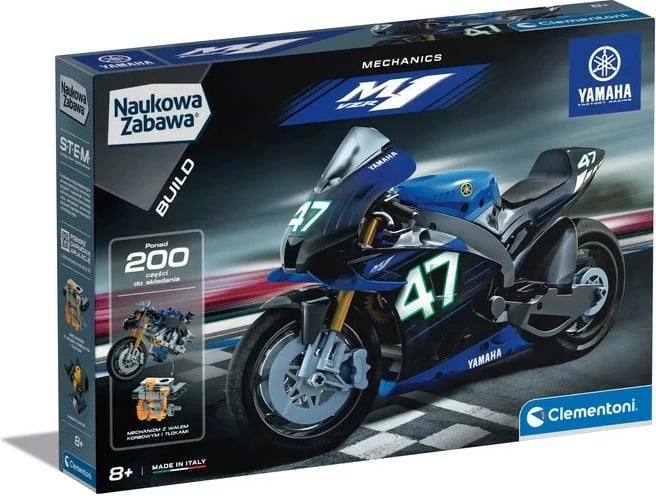 Set ndërtimi Clementoni Laboratory of Mechanics Yamaha M1, plastikë, 200 pjesë, për fëmijë 8+