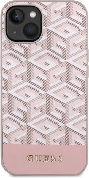 Mbështjellës Guess GCube Stripes MagSafe për iPhone 14, 6.1", Rozë