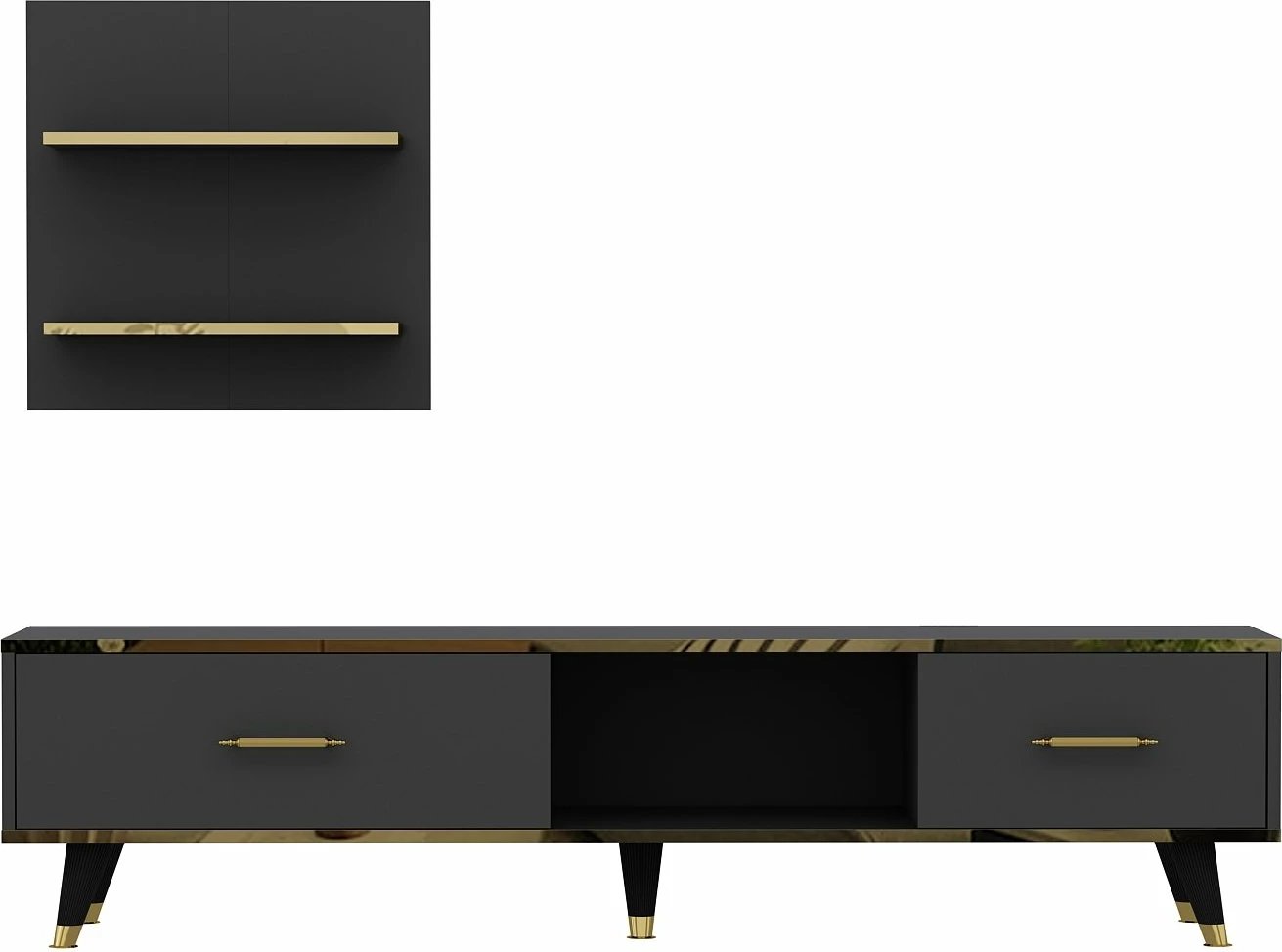 Komodë TV Hanah Home, ngjyrë aren-antracit