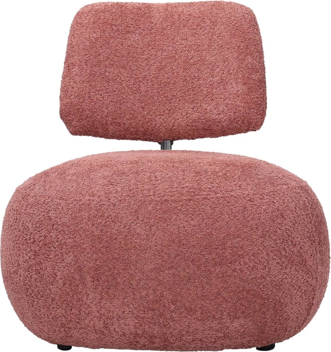 Fotel Stonie, stofë bouclé, ngjyrë mollë e kalbur, 67x73x67cm