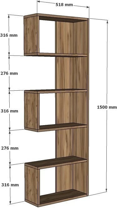Raft librash Hanah Home, ngjyrë lisi Sapphire Oak
