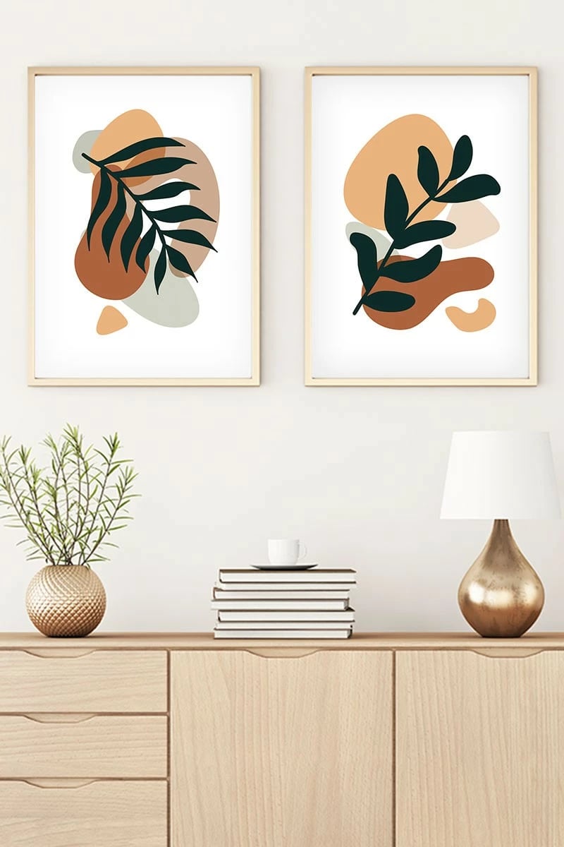 Pikturë dekorative me kornizë MDF (2 copë), Wallity, Huhu34, 70x50cm