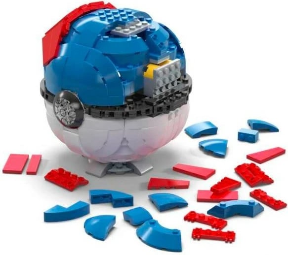 Set ndërtimi Mega Bloks Mega Construx HMW04, Pokémon Great Ball, 300 pjesë, Plastikë