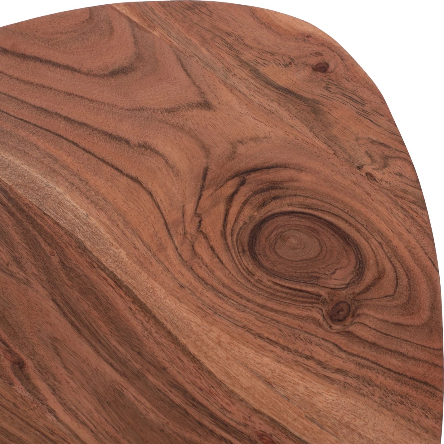 Set 3 tavolina zigon EMILIANO, dru akacie, këmbë metalike të zeza, FH9256, 69.5x67x46cm