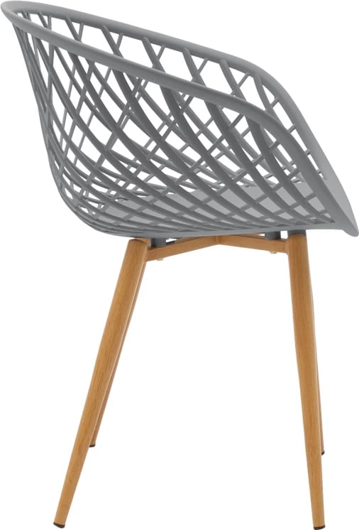 Set tavoline me karrige, ngjyrë gri/bardhë-natyrale, D80x73cm