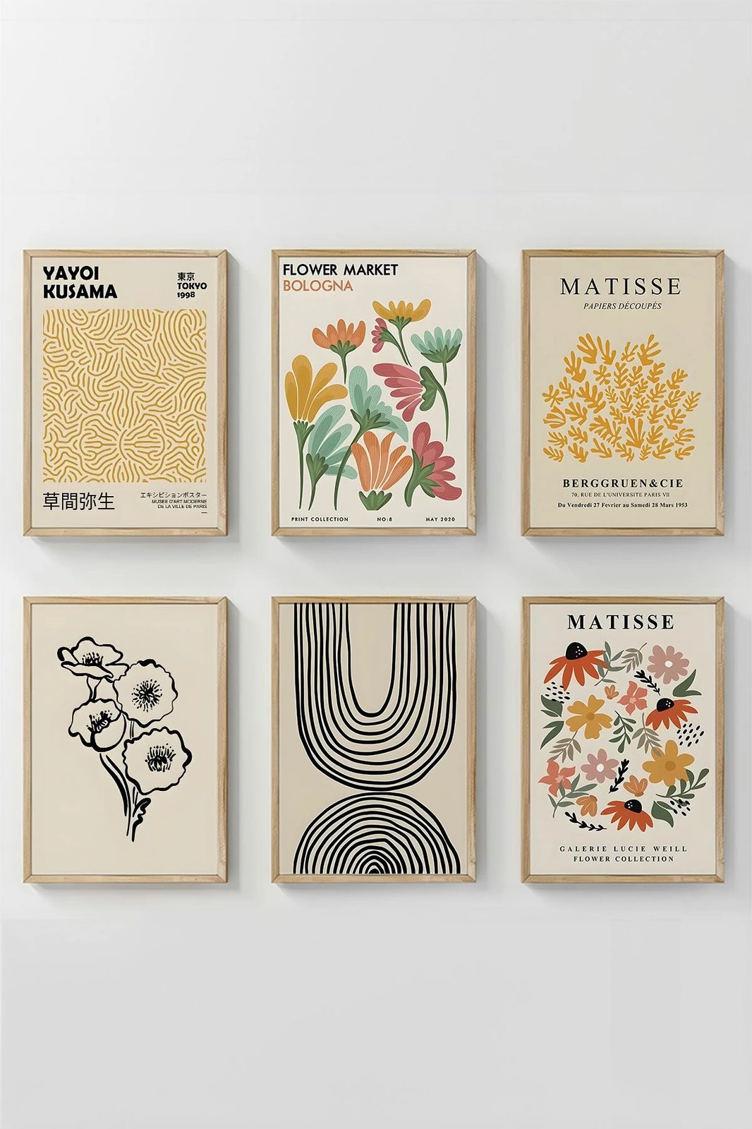 Set pikturash dekorative me kornizë, shumëngjyrëshe, 6 copë, Artsycllct9