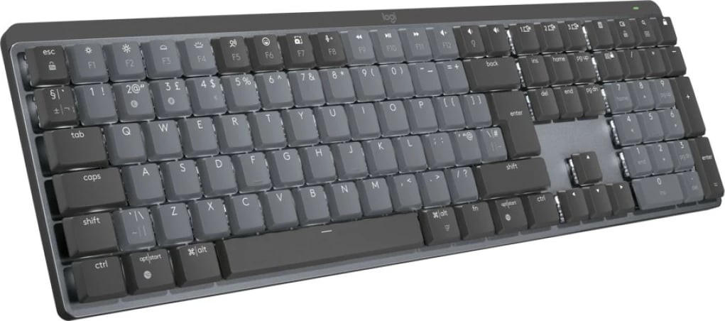 Tastierë Logitech MX Mechanical, Wireless, RF Wireless + Bluetooth, QWERTY, LED, Grafit