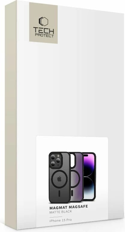 Mbështjellës Tech-Protect MagMat MagSafe për iPhone 15 Pro, TPU/PC, i zi mat