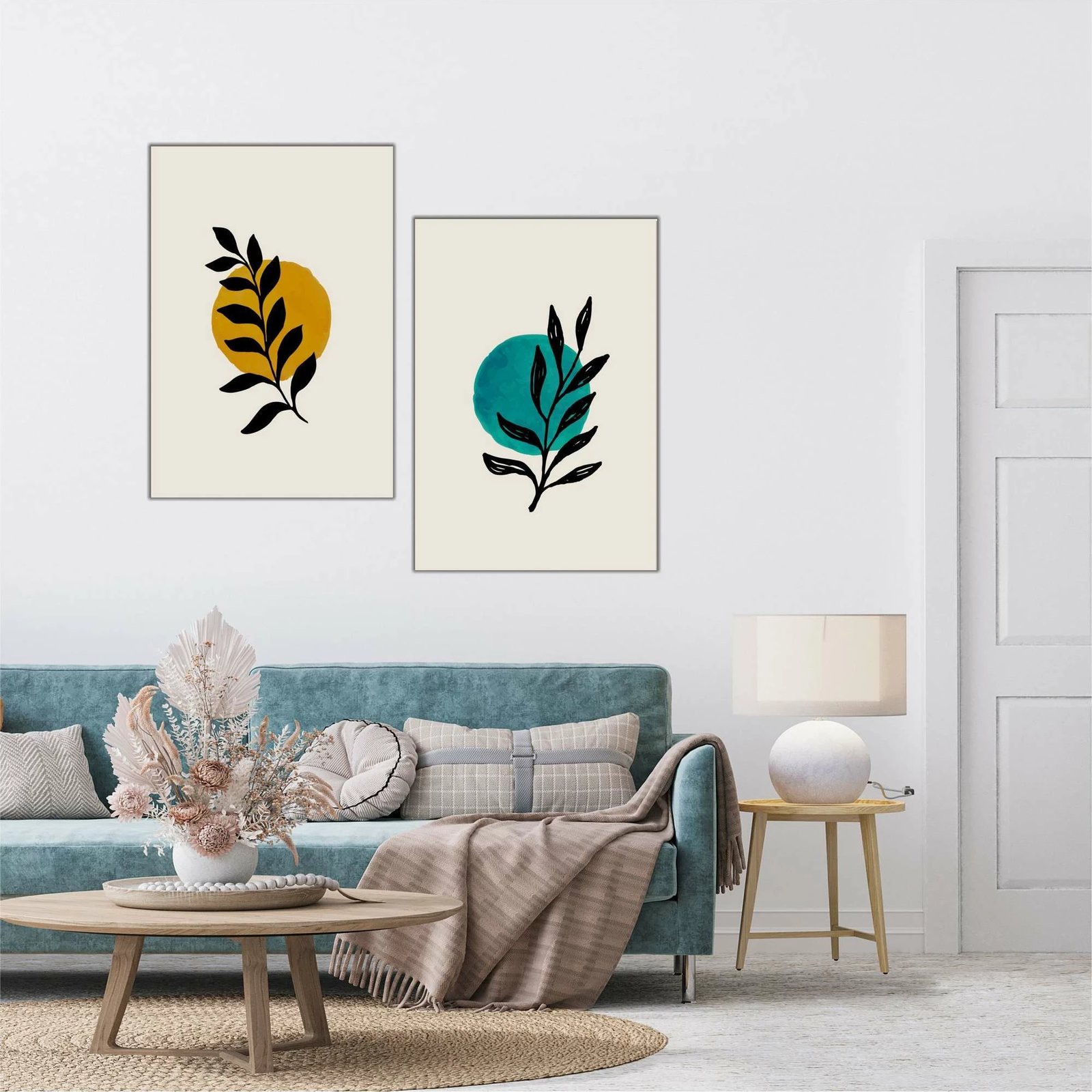 Pikturë dekorative MDF (2 copë), Wallity, shumëngjyrëshe, 40x60cm