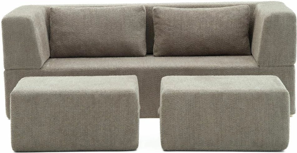 Divan-krevat 2 vendësh, Atelier del Sofa, Pirgos, ngjyrë gri