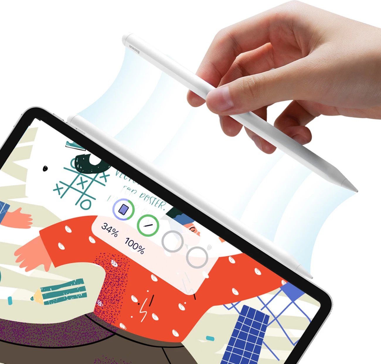 Stylus Baseus Smooth Writing 2 Series Dual Charging, për iPad, Bardhë Stylus Baseus Smooth Writing 2 Series Dual Charging, për iPad, Bardhë