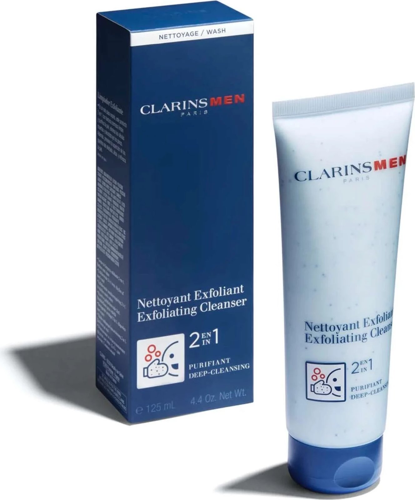 Pastrues eksfoliant fytyre për meshkuj Clarins Men Nettoyant Exfoliant Visage 125ml