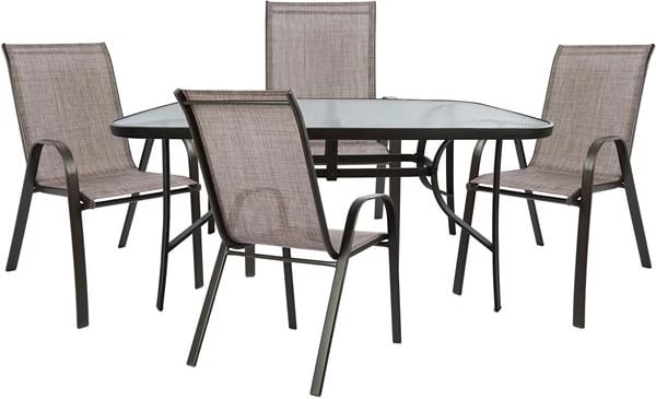 Set kopshti tavolinë & karrige FH5201, 5 pjesë, të kafta