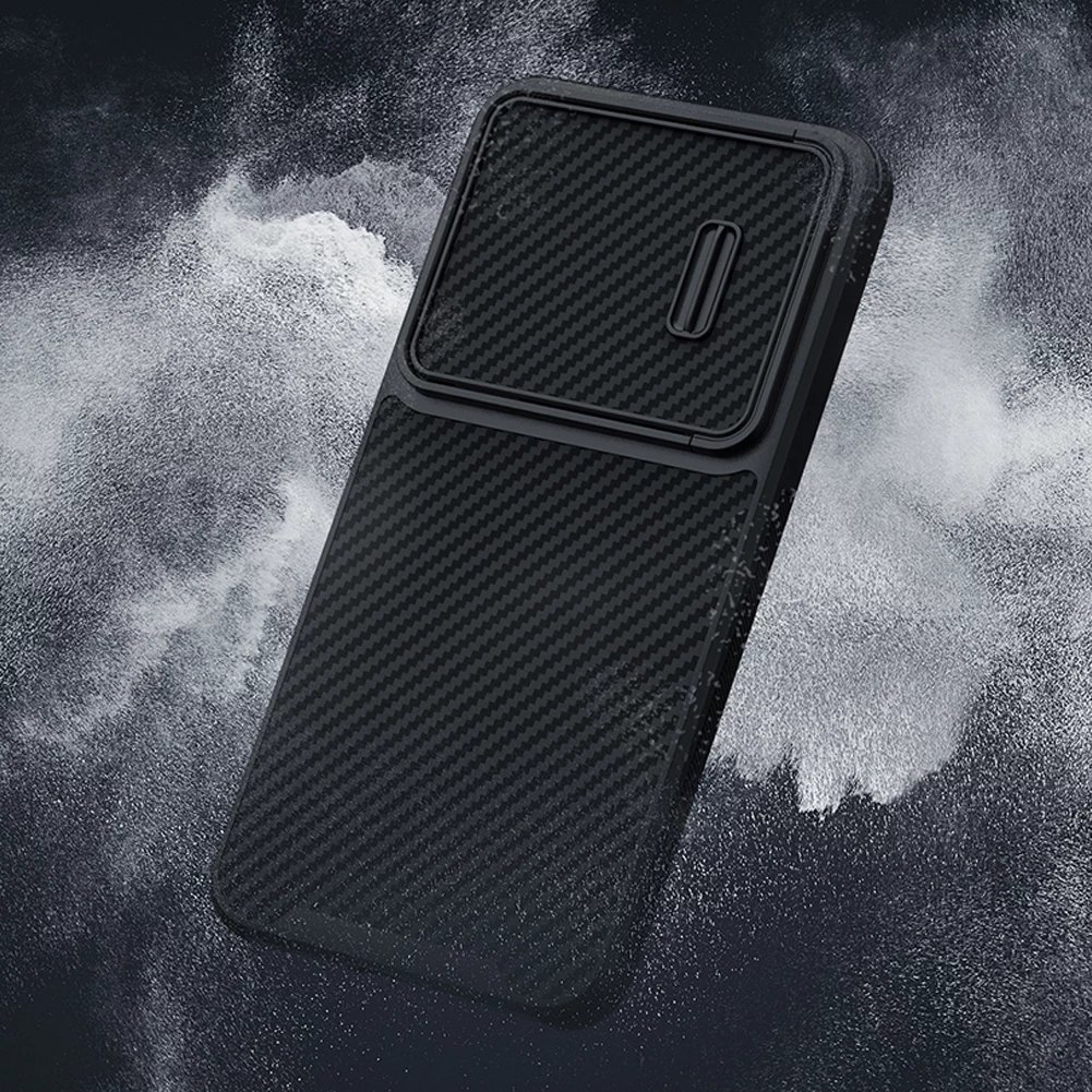 Mbështjellës Nillkin Synthetic Fiber S Case për Samsung Galaxy S23, me kapak kamere, i zi