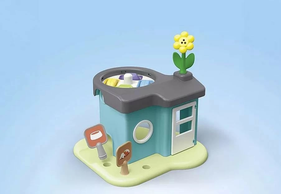 Set figurina Playmobil Junior 71690, hotel për kafshë me shpërndarës ushqimi, 21 pjesë, shumëngjyrëshe