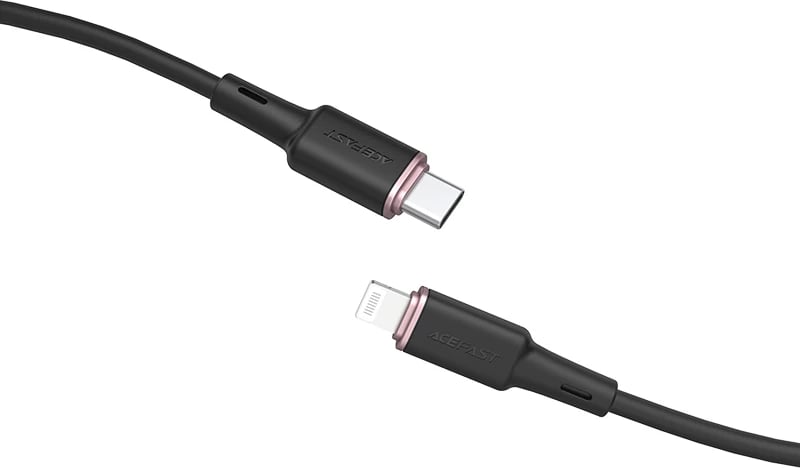 Kabllo Acefast C2-01, USB Type-C në Lightning, 1.2m, 30W, e zezë