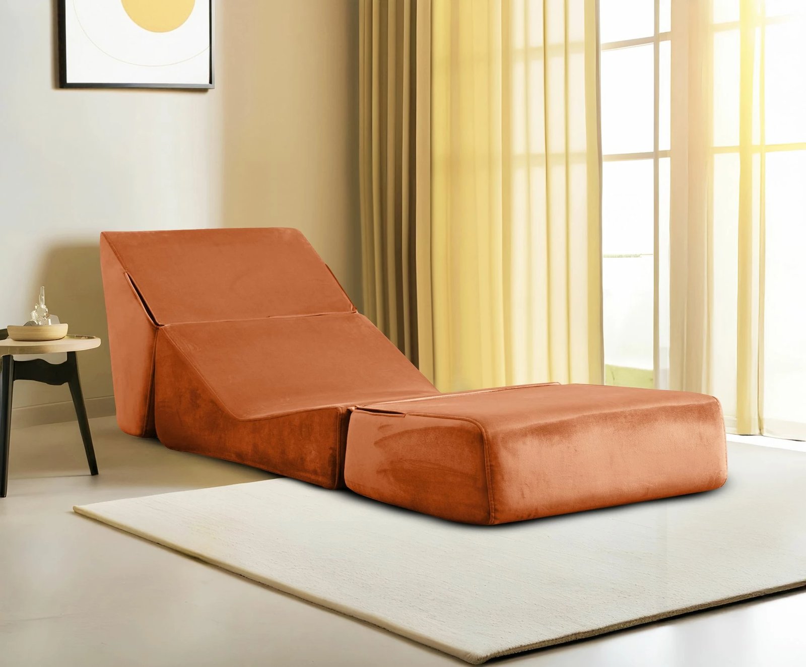 Krevat-kolltuk një vendësh, portokalli, Atelier del Sofa Origami Convertable