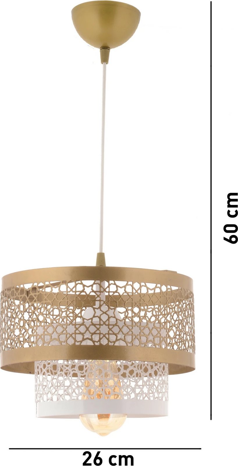 Llambë tavani Opviq Harold, e bardhë dhe ari Llambë tavani Opviq Harold, e bardhë dhe ari