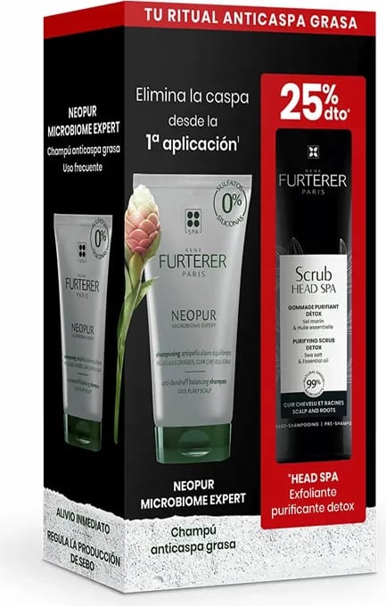Set për flokë Rene Furterer Neopur Anti-Oily Dandruff Ritual unisex, 2 copë, 150ml