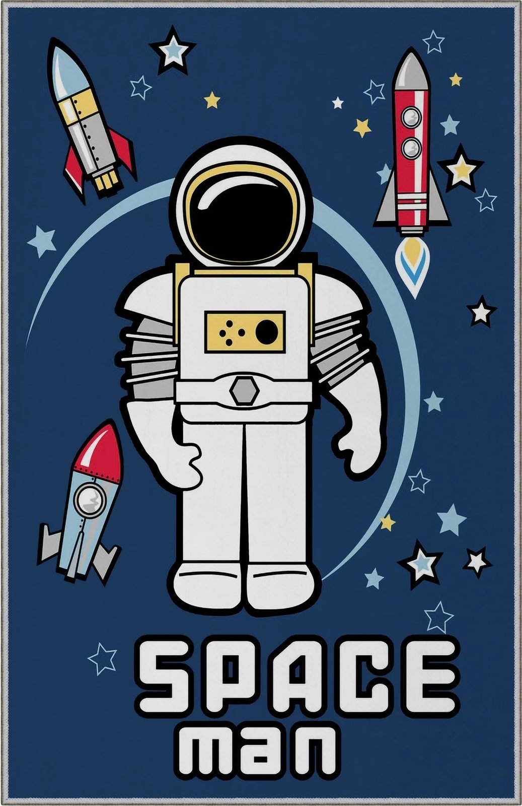 Qilim për korridor, shumëngjyrësh, dizajn astronauti, 80x200cm, Conceptum Hypnose, KHMFESTO0021KEÇE