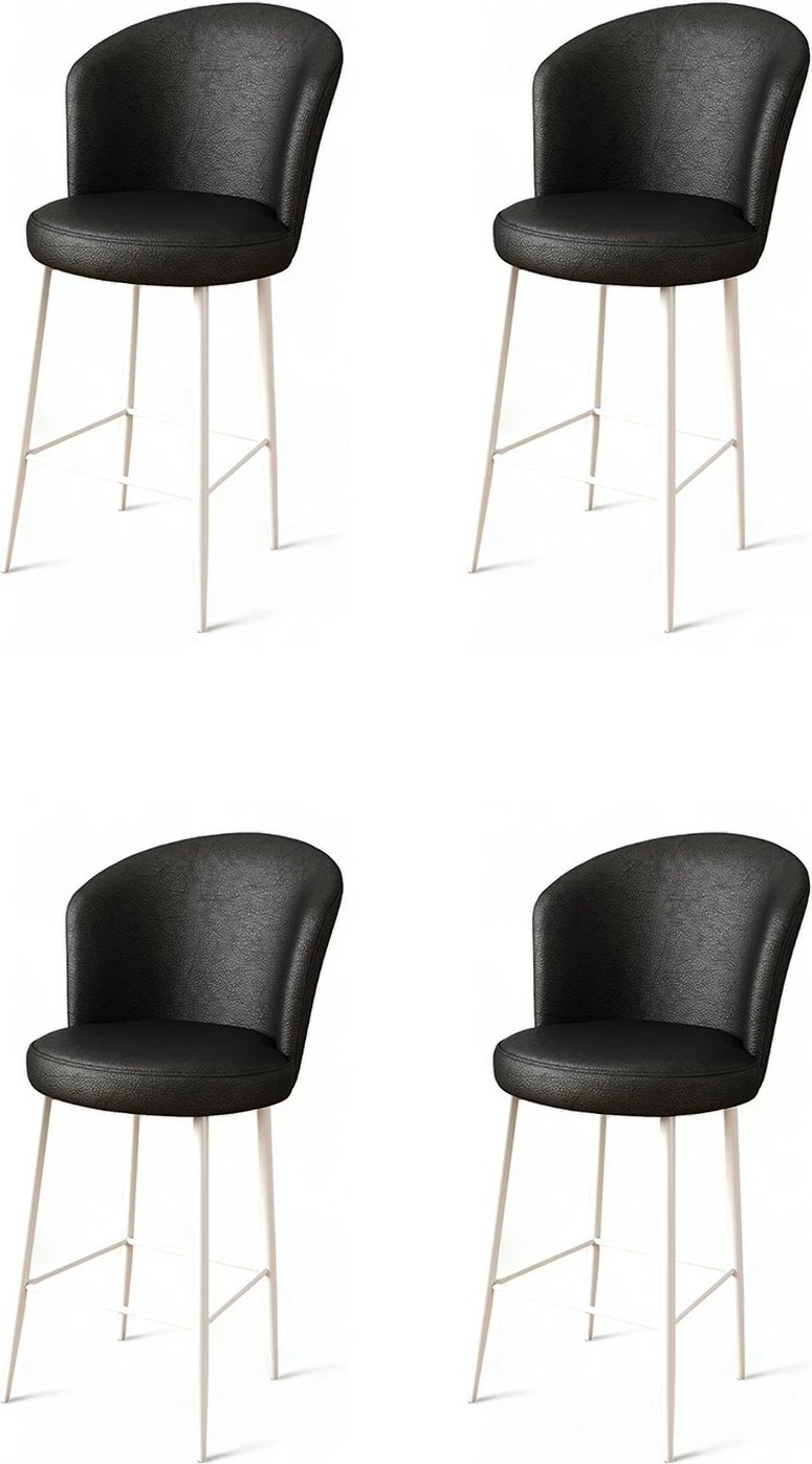 Set karrigesh për bar (4 copë), Hanah Home, Uras, e zezë, e bardhë