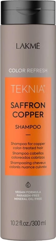 Shampon për femra Lakme Teknia Saffron Copper Refresh për flokë bakri, 300ml
