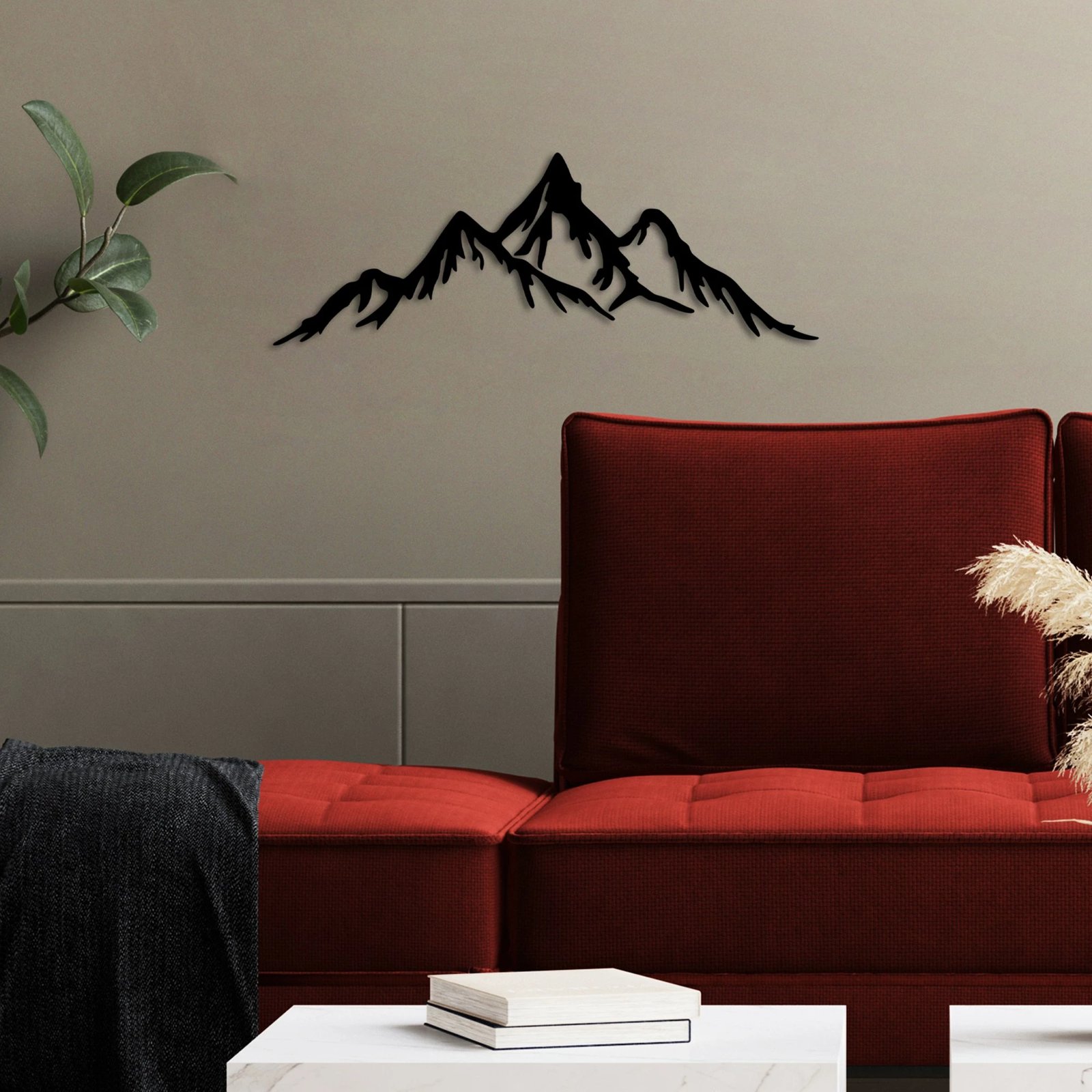 Aksesor dekorativ metalik për mur, Wallity, male, 62x22cm