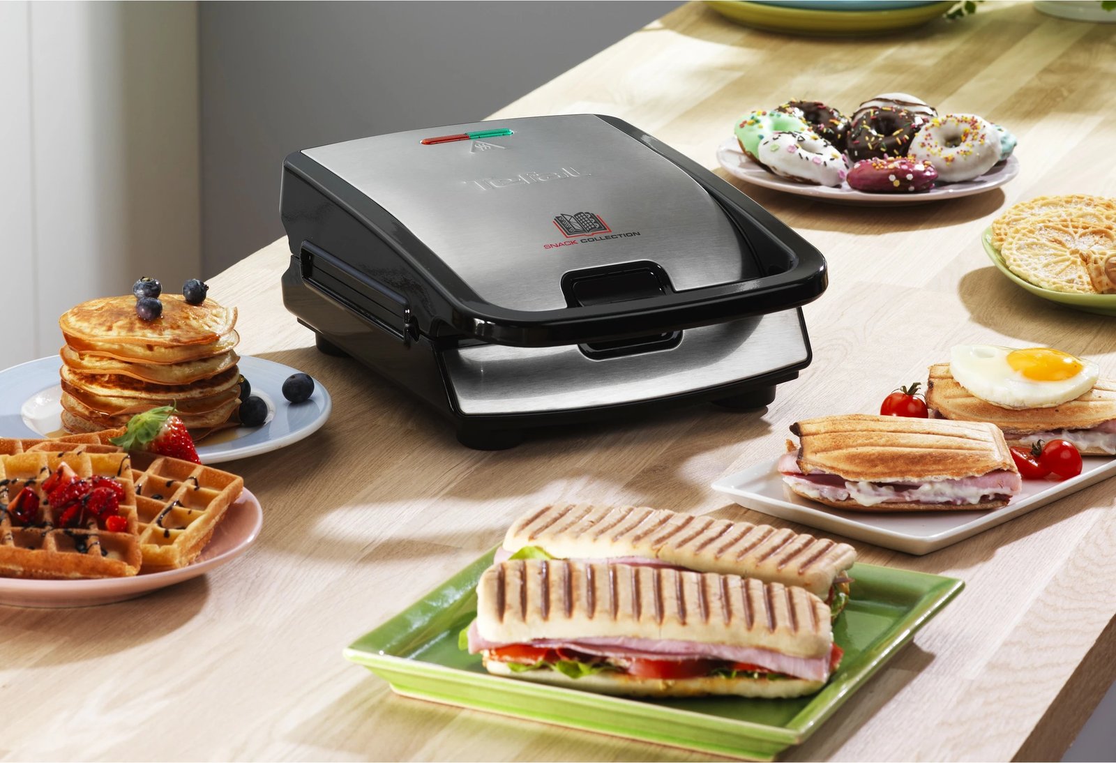 Pajisje sanduiç & vaflla Tefal Snack Collection SW852D, 700W, inox/zezë