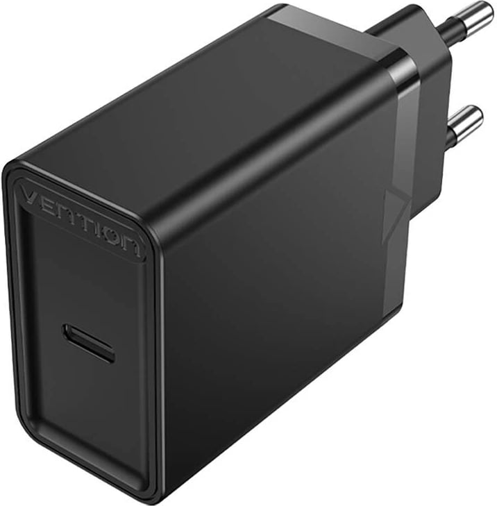 Karikues rrjeti Vention FAIB0-EU, USB-C, 30W, i zi