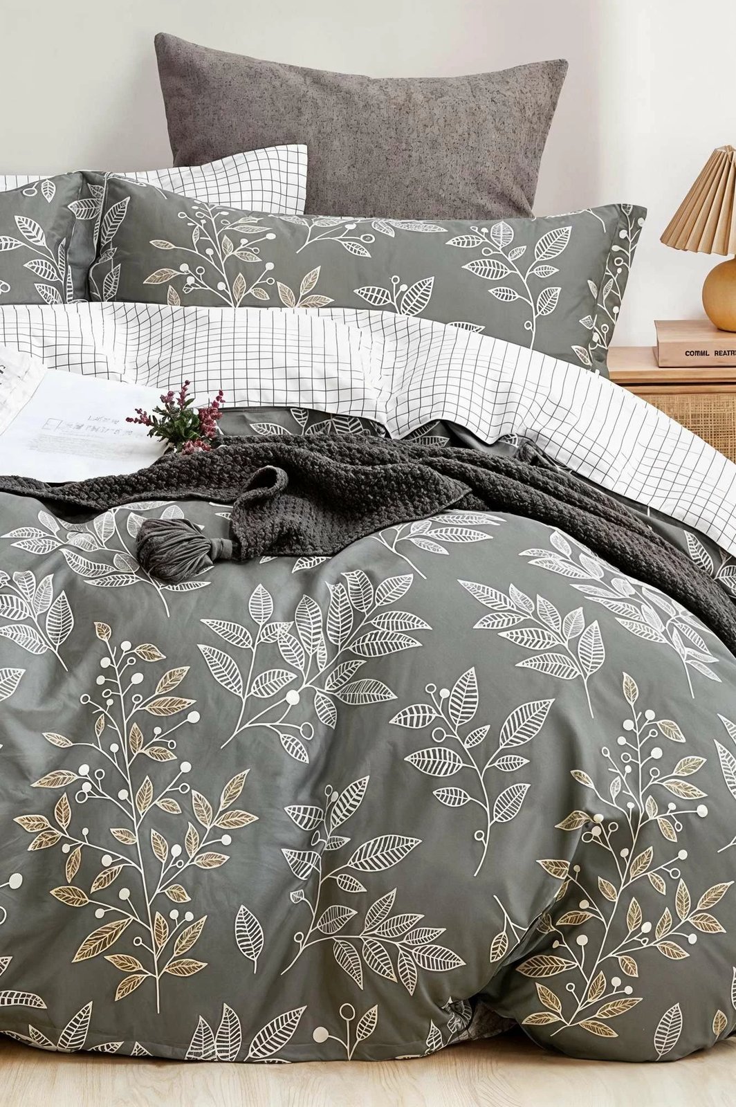 Set mbulesë jorgani XXL, LineLeaf, ngjyrë e gjelbër