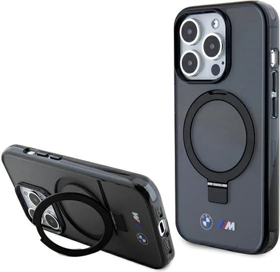 Mbështjellës BMW Ring Stand M Collection MagSafe për iPhone 15 Pro Max, i zi