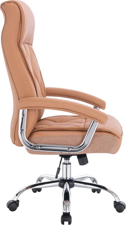 Karrige zyre Comfy, ngjyrë camel, krom, 66.5x67.5x120