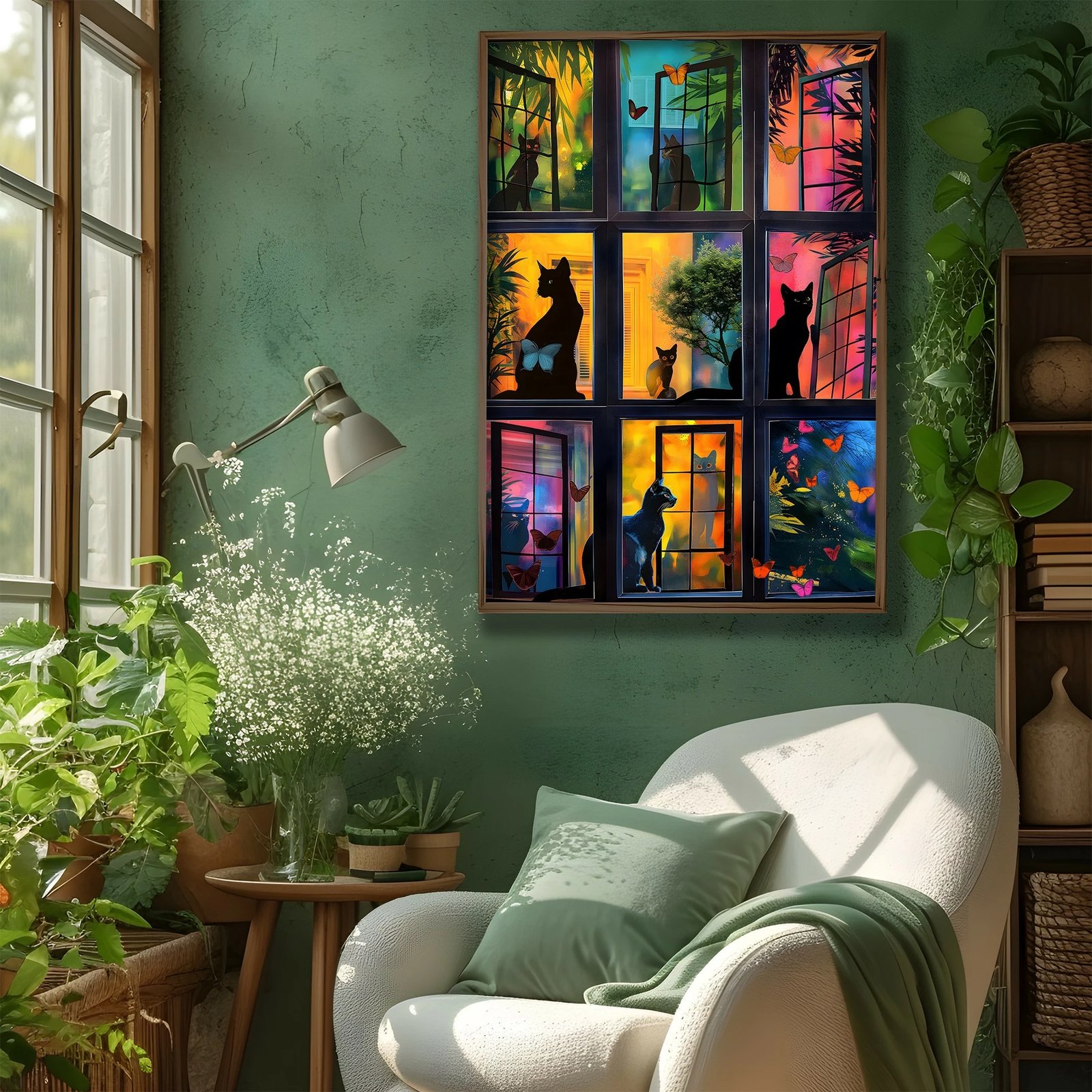 Pikturë dekorative me kornizë MDF, shumëngjyrëshe, GE163-L