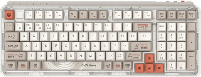 Tastierë mekanike wireless MIIIW Z980 ProMax, 98 taste, RGB, Coffee