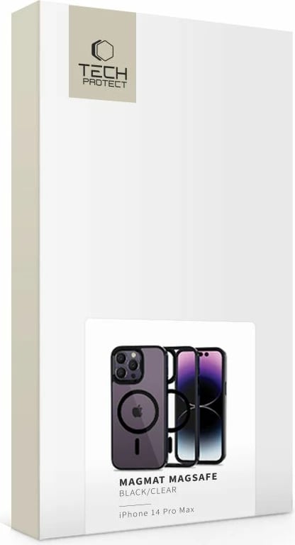 Mbështjellës Tech-Protect MagMat MagSafe për iPhone 14 Pro Max, Transparent/Black